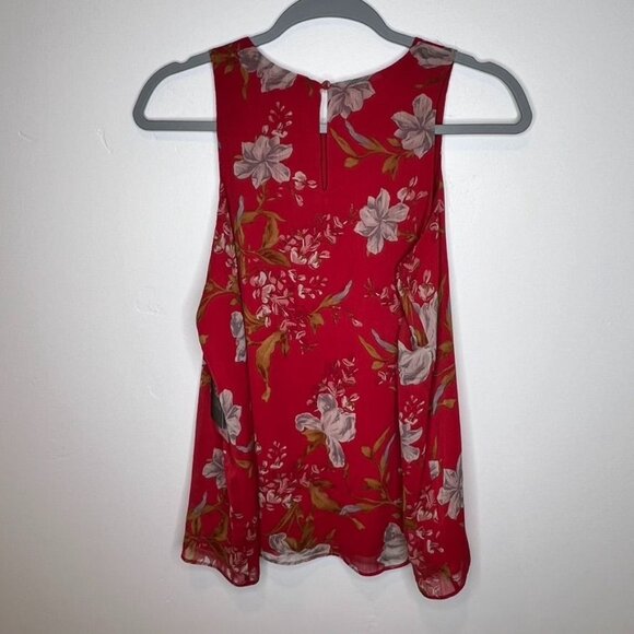 Vince Camuto Womens Small Floral Sleeveless Blouse Red, New - Picture 5 of 6